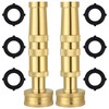 Solid Brass Hose Nozzle 2 Pack, Heavy Duty Adjustable High