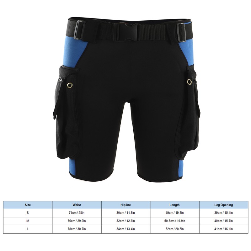 Swimming Snorkeling Diving Shorts with Pockets Stainless Steel Air Drain