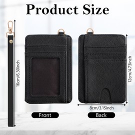 YRYUNRUI Small Slim Front Pocket Wallet, Minimalist Money Clip, Leathe Credit Card Holder, Cute Card Case, Travel Clutch Purses for Women Men (Black)