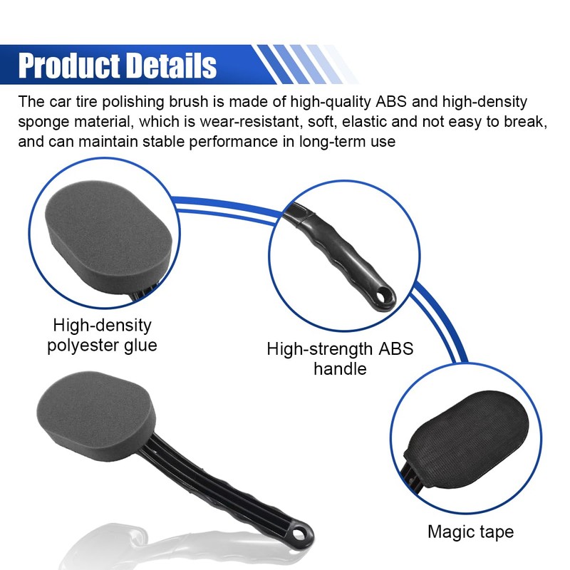 GAOLAOSY Tire Shine Applicator Brush, High-Density Sponge Tire Dressing Applicator