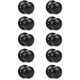 KNOBWELL 10 Pack Classic Closet Door Knobs Dummy Door Knob, Individual Dummy Door Knob Single Side, Matte Black Interior Door Knobs, Easy Installation
