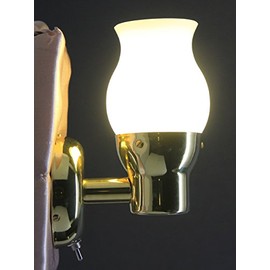 Mini LED Brass DIMMABLE Wall Light Marine Boat Frosted Glass 140 Lumen