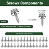 COMNICO Canvas Snap Kit Tool, 100 Pcs Stainless Steel Screw