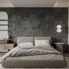 JSEVEM 31"×157" Extra Wide Thick Dark Blue Grey Concrete Wallpaper
