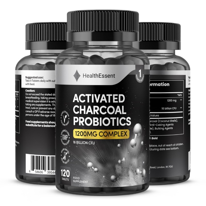 Activated Charcoal with Bio Cultures Complex Probiotics 1200mg, 16 Billion