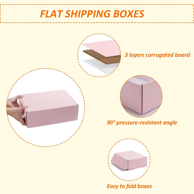 HORLIMER 12x9x4 inches Shipping Boxes Set of 20, Pink Medium