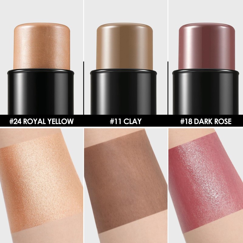 FOCALLURE 3PCS Cream Contour Stick - Highlighter Bronzer Blush Set