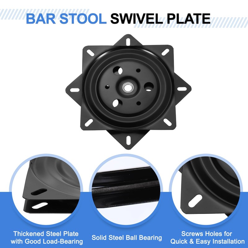 uxcell 2Pcs 6" Bar Stool Swivel Replacement, 360° Rotation Lazy
