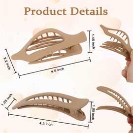Amariver 8pcs Flat Hair Clips French Claw Clips Flat Hair Clips for Thick Thin Hair Matte Non-slip Hair Clips for Women Girls Alligator Clips 2Styles French Concord Flat Hair Clips Accessories