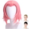 CaseEden Cosplay Wig Haruno Sakura Short Pink White Merche Wig