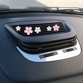 8Pcs Car Air Vent Clips Daisy Flower Air Freshener Clip Cute Flower Air Conditioning Outlet Clip for Car Interior Decorations Charm Inter Decor Accessories (Pink+White)