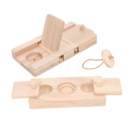 Unbranded Wooden Enrichment Foraging Toy Set Guinea Pig Foraging Toy Wooden for Gerbil