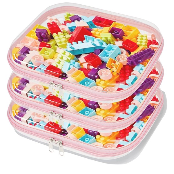 HQEUZ Transparent Bag with Double Zipper, PVC Transparent Toiletry Bag,