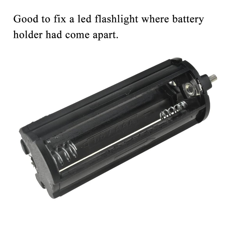 Hahiyo 3xAAA Cylindrical Battery Holder Black Adapter Tube Case Not