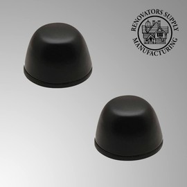 Renovators Supply Manufacturing Toilet Bolt Cap Cover 1" H x 1.5" W Black Aluminum Rust Resistant Round Bolt Caps