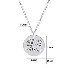 Women Girl's Gifts You are My Sunshine, Pendant Necklace Birthday Valentine's Day Thanksgiving Christmas for Wife Girlfriend Mom Daughter Auntie Niece