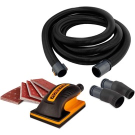 POWERTEC 71743 Dust Collection Hose Attachment and Hand Sander Block Kit w/Ultra Flex Vacuum Adapters, Assorted Grit Oxide Sander Pads
