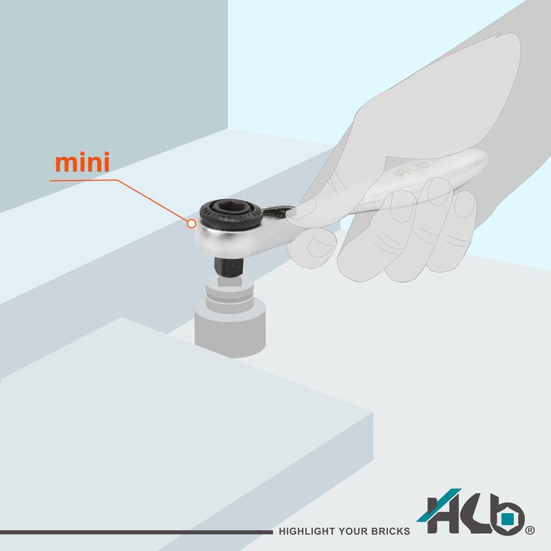 H Mini 72-Tooth Reversible Ratchet Handle 1/4" Drive & Magnetic