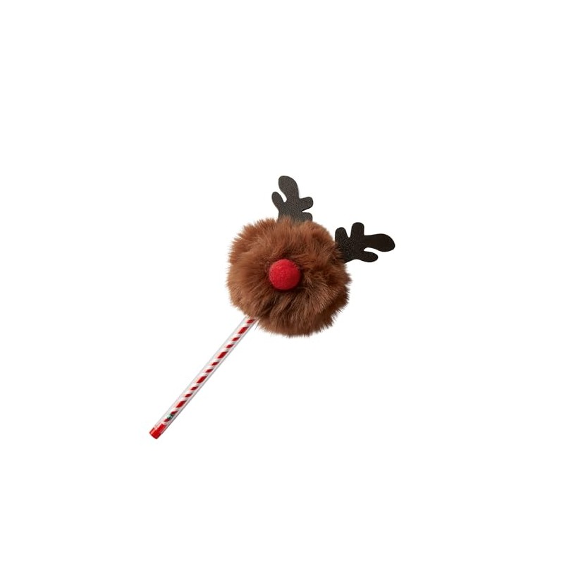Tinc Festive Ballpoint Pen, Reindeer Character, Brown and Red, blue