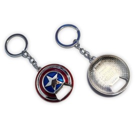 LizMatech. Captain America Shield Keyring Bottle Opener Captain America's Bottle Opener Keychain (Clear & Bright)