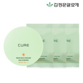 Kim Jeongmun Aloe 김정문알로에 큐어 아쿠아 마일드 선쿠션 시즌3 본품+리필3개 Kim Jeong-moon Aloe Cure Aqua Mild Sun Cushion Season 3 Main Product + 3 Refills