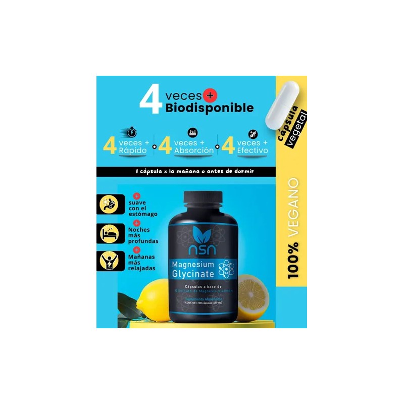 Nsn Glicinato De Magnesio+ | 450mg | 100% Quelado |