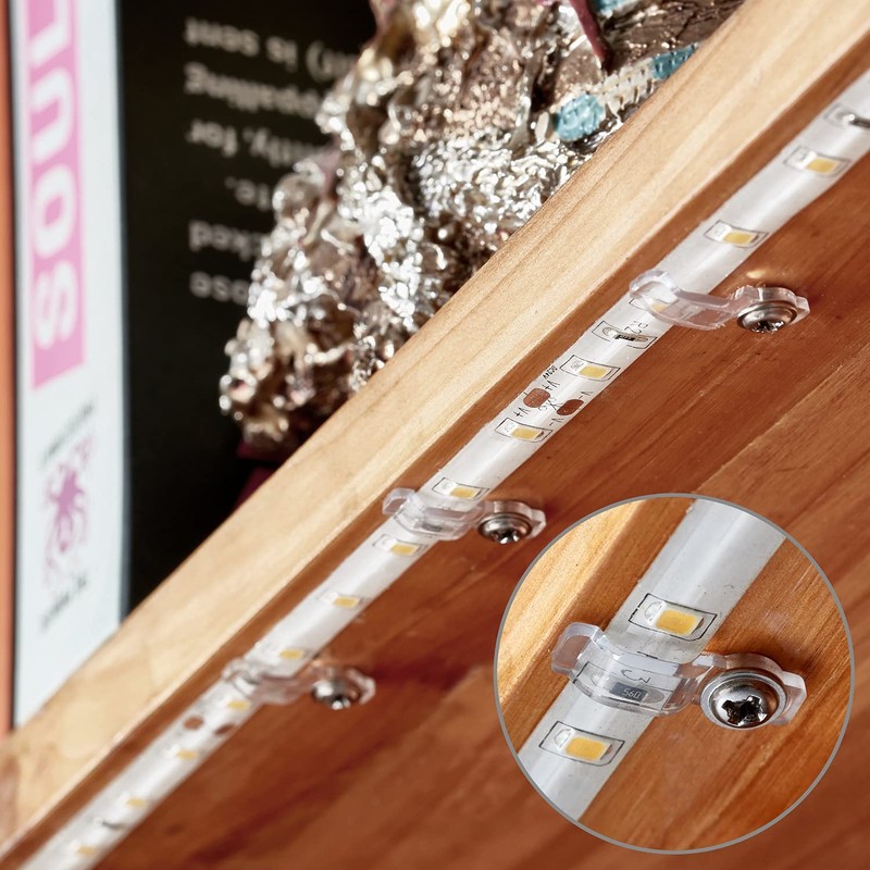 MMSD 100 Pack LED Strip Light Clips LED Tape Light