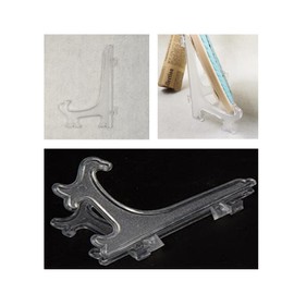 15 Pcs Clear Display Stands, Wanfoou Clear Plate Display Stand, Folding Picture Frame Holder Decorative Easel,for Home Decoration, Clear Plate Holders for Display Picture Artwork (3 Sizes)