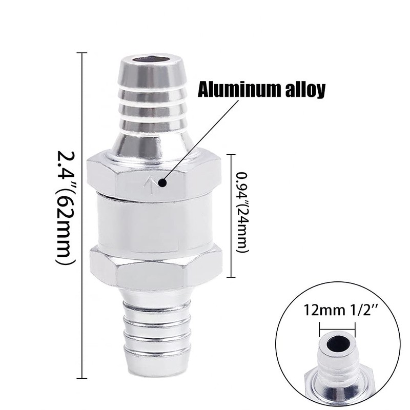 Joywayus 1/2" Fuel Non Return One Way Check Valve Petrol