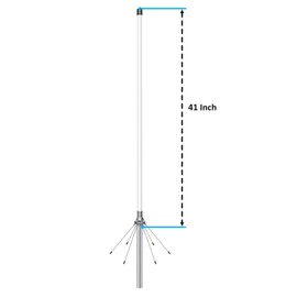 FMUSER UV100 Dual Band Base Antenna,41 Inch 144/430MHz Fiberglass Ham Radio Antenna for Ham Radio Base Station Use