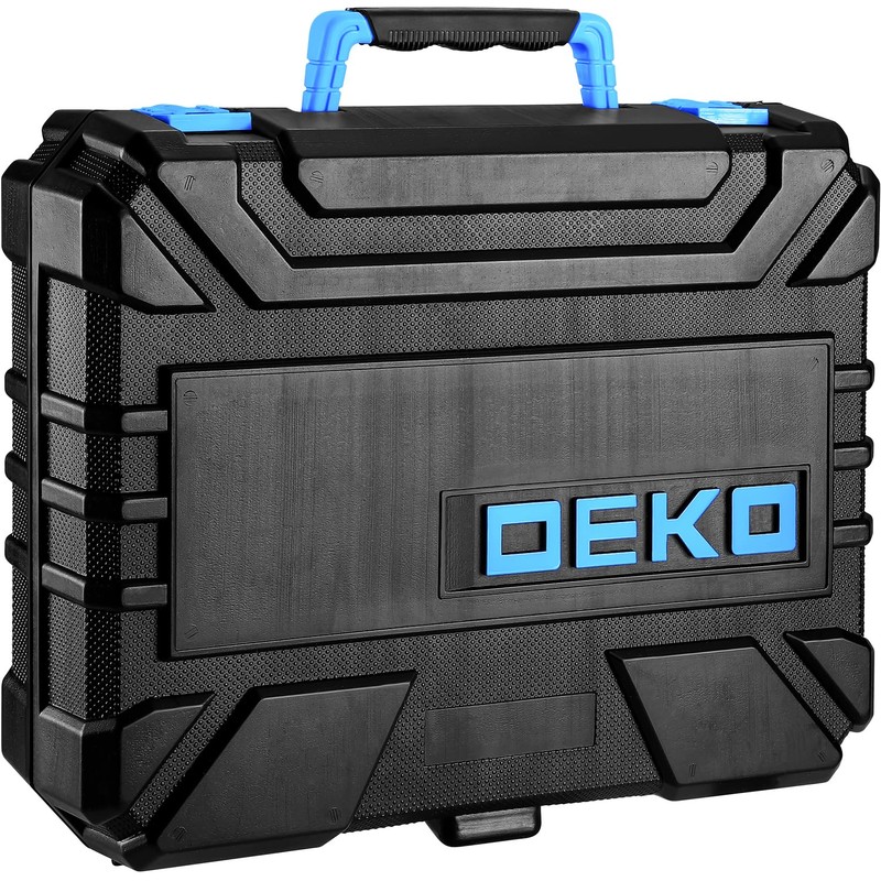 DEKOPRO Drill Set: Tool Set with 8V Blue Cordless Drill,