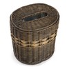 The Basket Lady Drop-in Oval Wicker Waste Basket with Removable