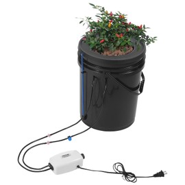 VEVOR DWC Hydroponics Grow System, Hydroponic Growing System with Top Drip Kit, 5-Gallon Deep Water Culture with Air Pump, Air Stone and Water Level Device for Leafy Vegetables(1 Bucket+Top Drip Kit)