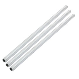 sourcing map Pack of 3 Lamp Pipe Nipples M10 Thread 280 mm Hollow Repair Part Galvanised Silver