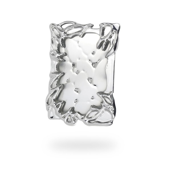 Cosmeria Sliver Irregular Frame Photocard Holder Keychain, Electroplated Y2K ID