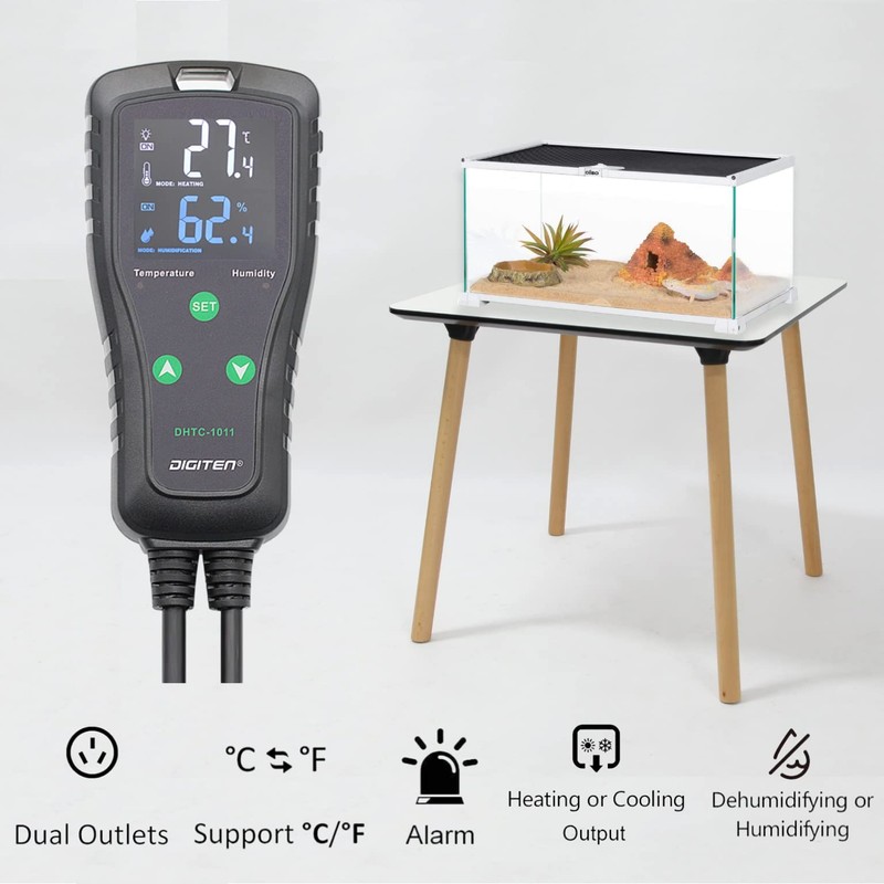 DIGITEN Temperature and Humidity Controller DHTC-1011 Temperature Humidity Controller Pre-wired