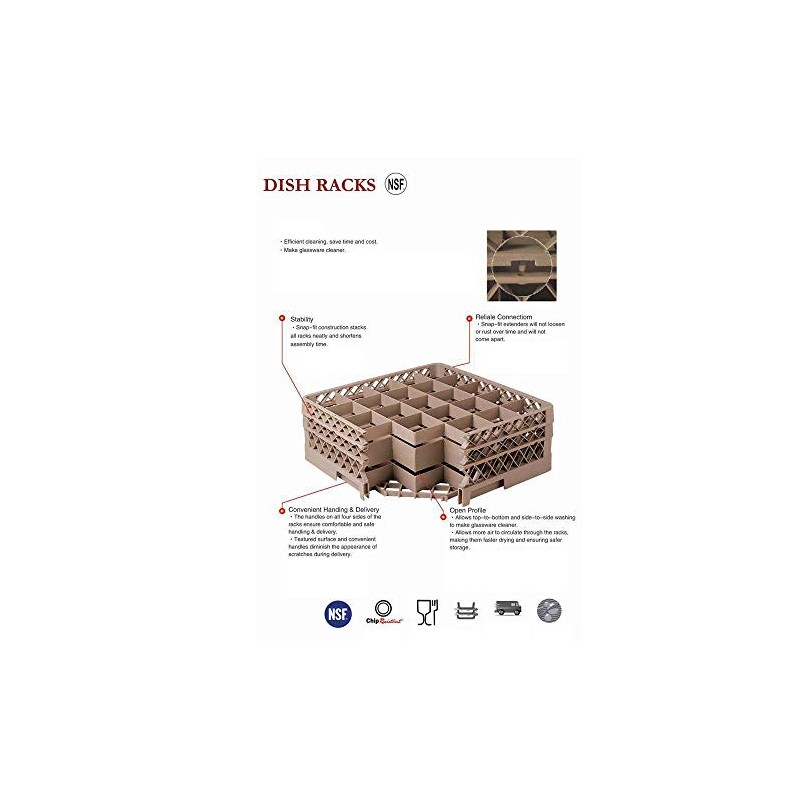 L&J Import JSGR-25 Dishwasher Rack for 25 Glasses