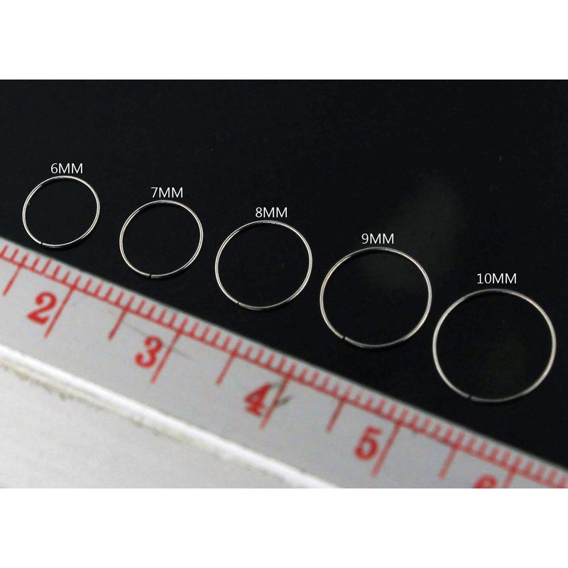 AZARIO LONDON 9K Solid White Gold 20 Gauge - 8MM