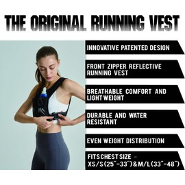REVALI Running Vest, USA Original Patent, Zip Reflective Running Vests with 500ml Hydration Bottle, Adjustable Waistband & Breathable Material, Chest Pack Gear Phone Holder for Running, Men & Women