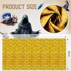 Breling Yellow Brick Bulletin Board Fabric 48'' x 107'' Fade Resistant Class Bulletin Board Decor Classroom Fabric Cover Brick Wood Grain Rustic Wall Paper Back to School Background Craft
