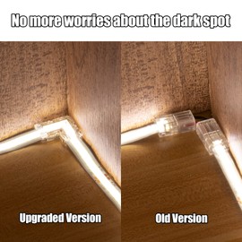 GXILEE 2 Pin 8mm Cob Led Connector Kit,Include Gapless Cob Led Strip Connectors 2 Pack and L Shape 2 Pin Cob Led Corner Connectors 10 Pack for 8mm Cob Led Strip Lights