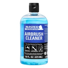 Master Airbrush Limpiador, Botella de Pinta de 16 onzas, solución de Limpieza de acción rápida, Elimina rápidamente Pintura acrílica a Base de Agua, Acuarela, Maquillaje, Limpia aerógrafos obstruidos