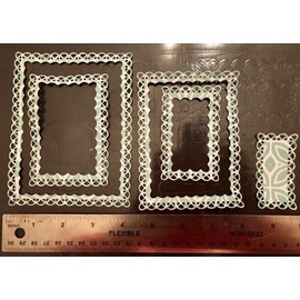 5 Pcs/Set Nested Stitched Scallop Rectangle Frame Cutting Dies,DIY Scrapbooking Artist Metal Cutting Dies Stencils DIY Etched Dies Craft Paper Card Making Scrapbooking Embossing