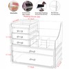 Cq acrylic 2 Pack Clear Make Up Organizers for Vanity,Stackable