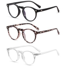 YMRFW 3PACK Small Round Blue Light Blocking Glasses for women/men Computer/Gaming/Phones Glasses
