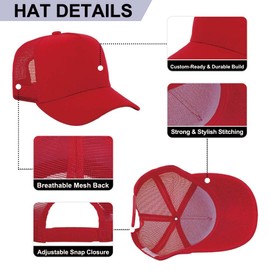 12 Pack 5 Panel Trucker Hats, Mesh Back Baseball Caps for Men and Women, Hats in Bulk