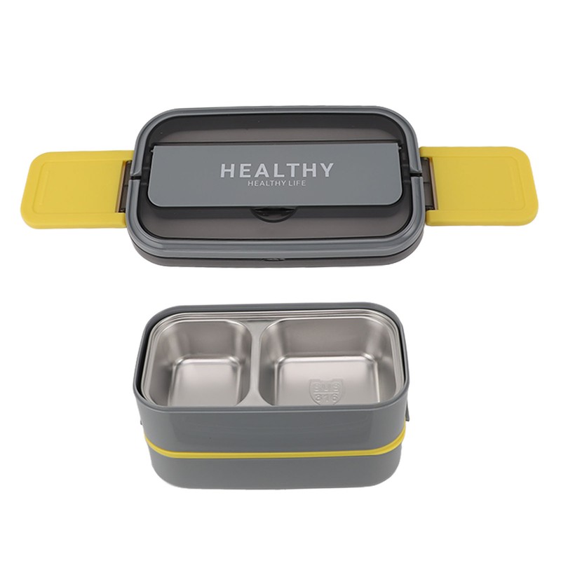 Double Layer Bento Box 316 Stainless Steel Compartment Portable Lunch
