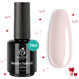 beetles Gel Polish Beetles Builder Nail Gel for Nails 7 in 1 Cover Nude Translucent Builder Strengthener Gel Jelly Gel 15ML Hard Gel Extension Nail Gel, No Need Slip Solution
