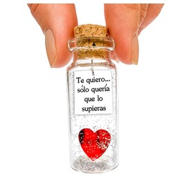 Kseniya Revta Mensaje romántico en una botella para regalar a tu novio o novia - Tarro de los deseos con una tarjeta para tu esposo o esposa (Te quiero… sólo quería que lo supieras, Gift Bottle)