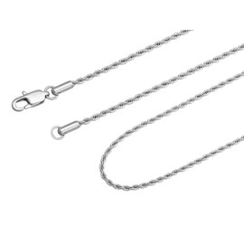 HAQUIL Stainless Steel Rope Chain Twist Chain Necklace, Jewelry Gift for Men and Women 28inch 5mm, 28inch, Stainless Steel, No Gemstone